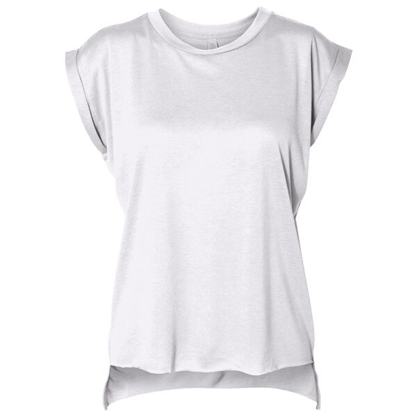 Ladies' Flowy Muscle T-Shirt with Rolled Cuff Thumbnail