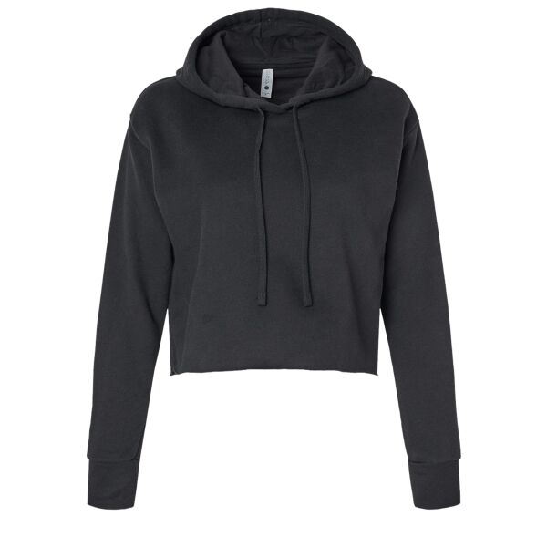 Women's Laguna Sueded Raw Edge Crop Hoodie Sweatshirt Thumbnail