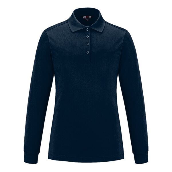 Ladies Long Sleeve Pique Mesh Polo Thumbnail